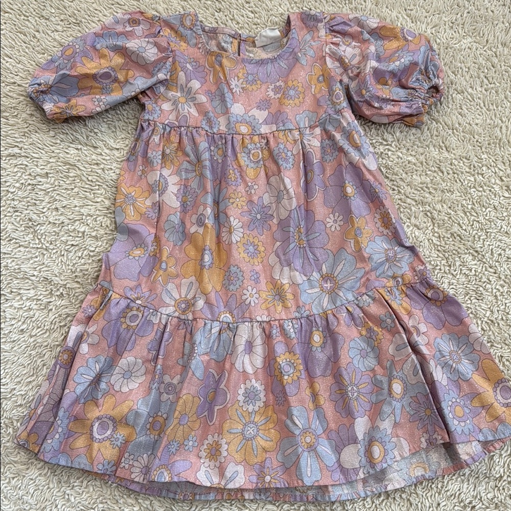 Floral Kids Dress in Pink and Purple